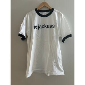 Vintage MTV's Jackass Ringer T-shirt Television Show 100% Cotton Large